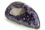 Sparkly Deep-Purple Amethyst Geode with Calcite - Uruguay #342719-1